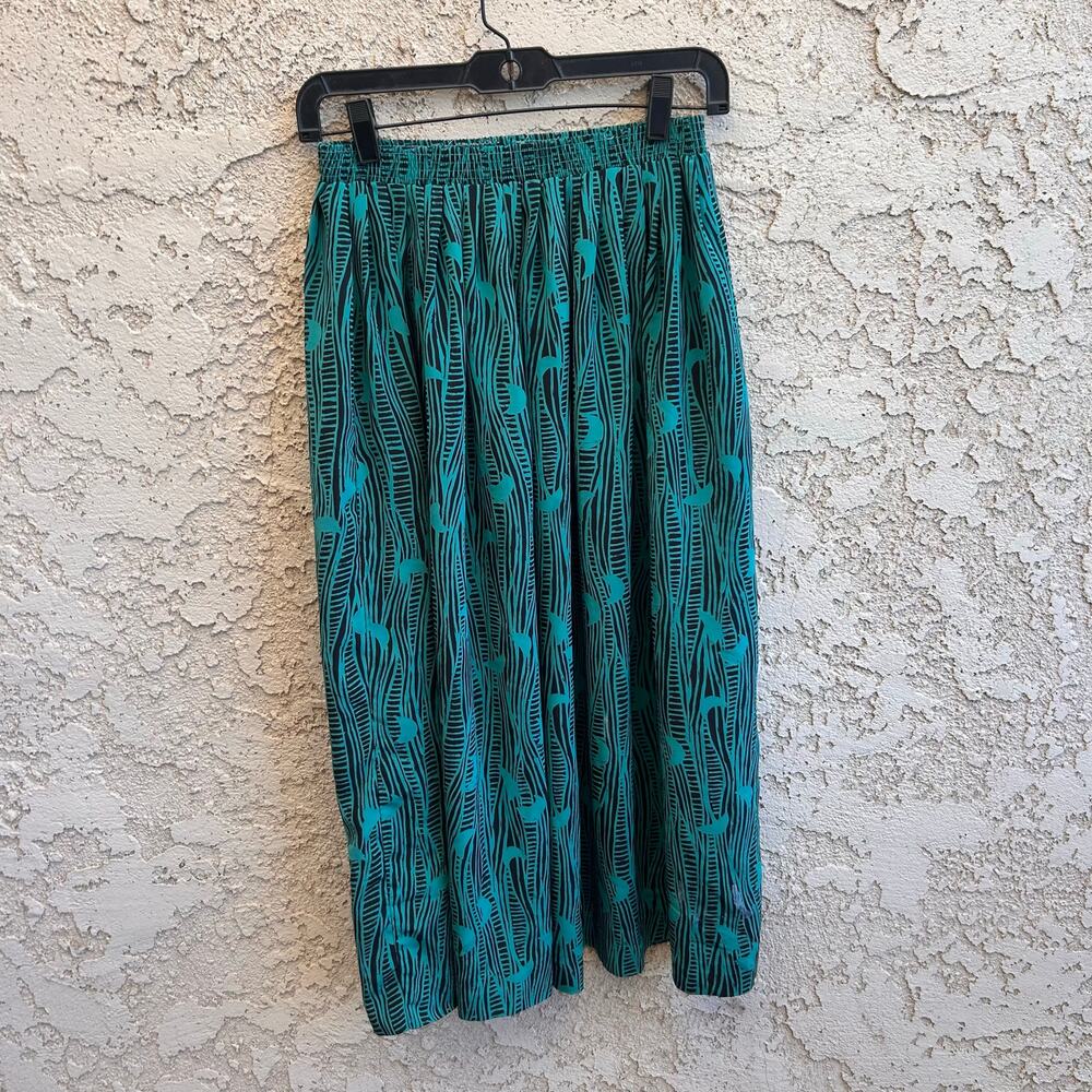 VTG Campus Casuals Geometric Print Midi Skirt Size 7/8